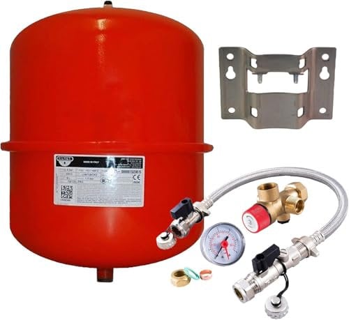 Zilmet - 25 Litre Red Heating Expansion Vessel & Sealed System Kit 1300002400B (Amazon)