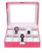 watch box Rosa Uhrenbox, staubdichte Aufbewahrungsbox, Damenarmband-Uhrenbox, Fensterglas-Displaybox, Krokodilmuster-Uhrenbox, Damen