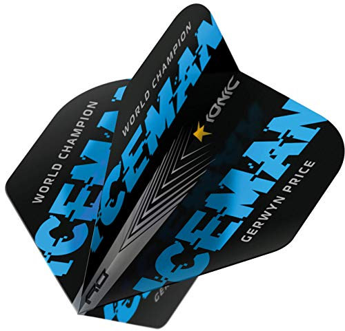 RED DRAGON Iceman World Champion Blue Edition Dart Flights 3 Sets Per Pack (9 Dart Flights in total)