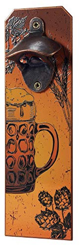KADAX Abridor de botellas de acero de pared para colgar en la pared, abridor de botellas de cerveza, abridor de soda para colgar (jarra de cerveza)