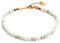 BERGERLIN Jade Armband hell grün mit vergoldeter Perle – facettiertes, grünes Myanmar Jade Armband mit Verschluss – Größe XS-S