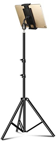 zlw-shop Stand de trépied de Tablette, Support de Tablette réglable en Hauteur for Le Flux en Direct/surveille, 4,7-13Support de Support de Porte-Paresseux, Noir (Color : 160cm Tripod)