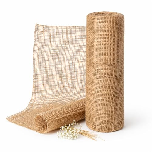 Floralcraft® Hessian Table Runner Roll 90cm x 5m – Rustic Jute Burlap Fabric for Weddings, Parties & DIY Crafts