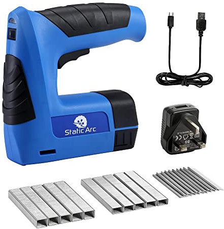 Cordless Staple Nail Gun 2in1 Electric Battery Rechargable Track PINS Stapler