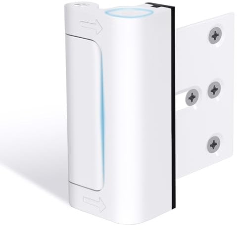 Door Reinforcement Lock Withstands 800lbs of Force - White Extra Child Proof Door Lock with 8 Screws Prevents Unauthorized Entry,Add a Door Security Lock for Home Safety & Privacy