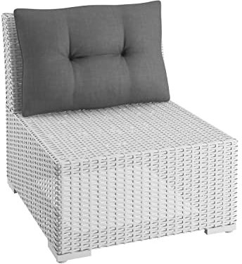 sunnypillow Loungekissen Gartenkissen Rückenkissen für Gartenmöbel Rattanmöbel | UV - beständig Outdoor/Indoor | 70x40x12 cm | Anthrazit | Dicke 12cm | Polsterauflagen Kissen für Rattansessel