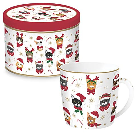 Easy Life MUG 35CL EN PORCELAINE DANS UNE BOITE METAL CHRISTMAS FRIENDS