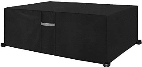Dokon 7ft Pool Table Cover with Air Vents, Waterproof Windproof Anti-UV Heavy Duty Oxford Fabric Billiard Snooker Table Cover, Garden Furniture Covers (225x116x82cm) - Black