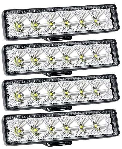 Willpower 4PCS Mini Led Arbeitsscheinwerfer Bar 6 Zoll 18W LED Scheinwerfer 12V 24V Spot Zusatzscheinwerfer Wasserdicht LED Light Bar für Auto Traktor Offroad SUV UTV ATV 4x4