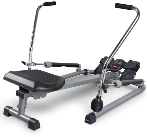 Leikefitness Rowing Machine Foldable for Home Use Hydraulic Rowing Machine with LCD Monitor for Full Body Exercise Cardio Workout