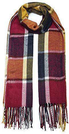 Oak & Tea Damen Schals Winter Warm Tartan Schals Kaschmir Gefühl Wraps, Schal Geschenke für Frauen (Lila)