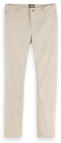 Scotch & Soda Men Stuart Chino Trousers, Parchment, 36-30, Parchment, 36 W/30 L