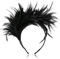 Aurasky Feder Stirnband Schwarz, Feder Haarschmuck, Kopfschmuck 20er Jahre, Haarband Schwarz, Vintage Haarreif für Halloween Fasching Karneval Cosplay Hochzeit Party