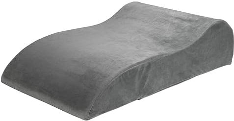 sleepling Venenkissen, Beinhochlagerungskissen, Beinkissen, Lagerungskissen Erwachsene, 40 x 68 x 16,5 cm, Weicher Mikroplüsch, Waschbar 40 Grad, Doppeltuch versteppt, Ökotex 100, Made in EU, grau
