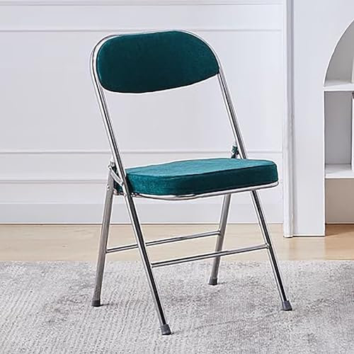 WHYATT Klappstuhl Gepolstert, Klappstuhl Esszimmer, Chair, Tragbarer Stapelbarer Kommerzieller Sitz für Veranstaltungen, Büro, Hochzeit, Party (Color : Dark Green, Size : Thickening)