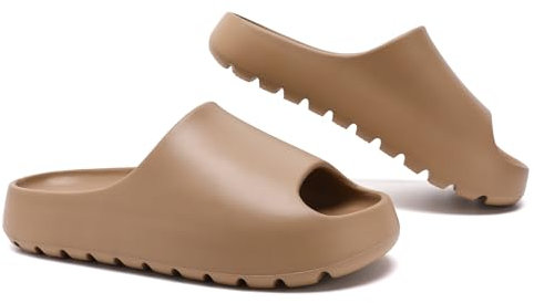 Uonesone Ciabatte donna uomo estive da Spiaggia Pantofole, Ultra Morbido Doccia Bagno Antiscivolo Asciugatura Rapida Punta Aperta Super Morbida Comoda Suola Spessa Sandali Scarpe(Marrone,38/39 EU)