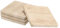 TOLIDA Lot de 4 dessous de verre carrés en travertin de 10 x 10 cm avec patins en bois doux – Dessous de verre en pierre travertin beige naturel pour boissons et cafés, décoration de maison et de