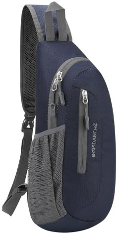 PivotWing Brusttasche Herren Damen, Sling Bag Schultertasche Damen Herren Leicht Wasserdicht Umhängetasche Reisen Gehen Outdoor Crossbody Bag Shoulder Chest Bags Day Packs Marine