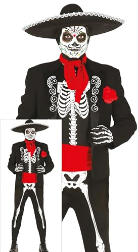 FIESTAS GUIRCA | Day of the Dead Skelett Kostüm für Teenager und Herren