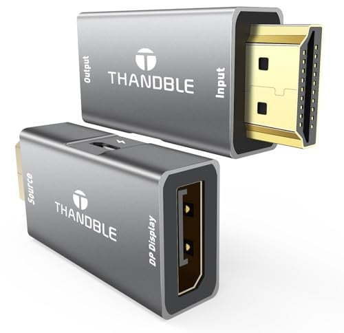 THANDBLE HDMI to DisplayPort Adapter (4K 60Hz), HDMI Souce to DP Display Converter, Male to Display Port Female Compatible for Laptops, Graphics Cards, PS5, AMD,NVIDIA-1 Pack