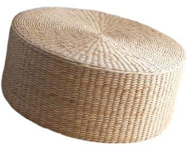 LOVIVER Rattan-Bodenkissen, Japanischer Stil, Tatami-Sitzkissen Rund, Handgewebtes Futon-Sitzkissen, Yogakissen, Heimdekoration für Schlafzimmer, Balkon, 30cmx20cm
