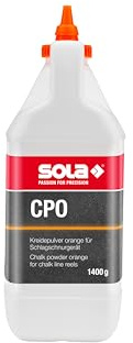 Sola CPO Schlagschnurkreide Orange - Füllmenge 1400 g - Schlagschnur-Pulver Orange, Ersatz-Kreide für Schlagschnur - gut sichtbar auf allen Oberflächen, sehr gute Hafteigenschaften, leicht abwaschbar