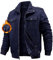 Niwicee Giacca Invernale da Uomo Jacket di Transizione Calda con Interno in Pile Giacca Casual Cerniera Cappotto in Cotone con Tasche Fleece Multiple Giubbotto Giacca da Volo Elegante (Blu navy,M)