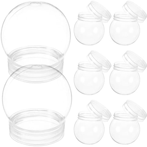 Alipis Lot De 8 Boules À Neige Diy 7Cm – Globes D'Eau En Plastique Transparent Avec Bouchon À Vis Pour Artisanat Décoration De Noël Et Maison
