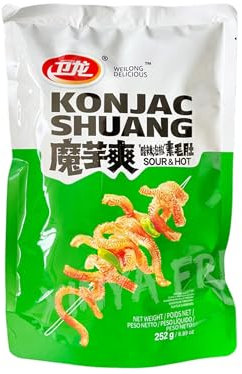 Weilong Konjac Shuang – épicé et aigre – Snack Konjac sans gluten – Snack chinois à l'arôme arôme ardent – OG ASIA – 252 g