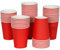 Lot de 200 gobelets en carton, gobelets en carton, gobelets pour enfants, anniversaires, barbecues, fêtes, 200 ml (rouge)