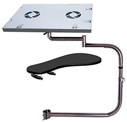 Adjustable Notebook Tray with Chair Mount Ergonomic Computer Keyboard and Mouse Tray Black Size B2