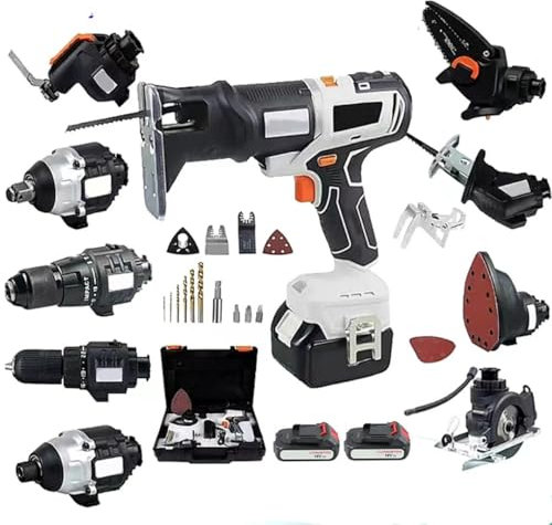 cleallgonlongx 10-in-1 Power Tool Set Woodworking Tool Kit with 2x4.0AH Battery & Charger and Toolboxs - Brushless Power Tool Combo Kit for DIY Projects, Tool Box Set