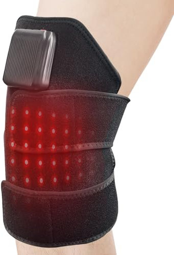 Emicool Knie Massagegerät, Kabelloses Beinmassagegerät Heated Knee Massager with Vibrationwith 3 Modes Heating and Massage, Beinmassagegerät mit Wärme Beheizte Knie Brace Wrap