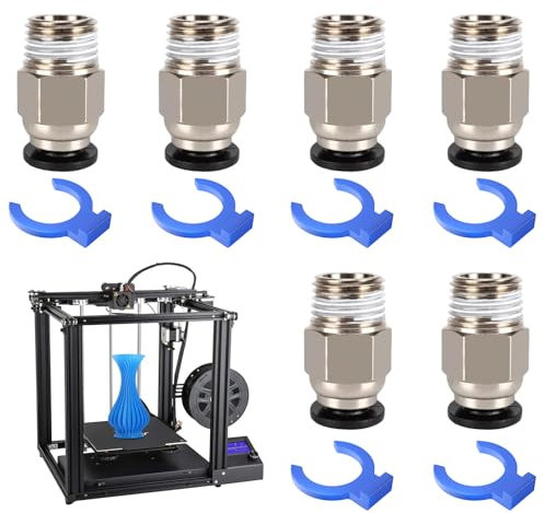6 PièCes Pc4-M10 Connecteur Avec 6 Connecteurs Rapides Pneumatiques Circlip Bleu Raccord Pneumatique Connecteurs Pneumatiques Droits Connecteur Rapide Pour Les Fiches D'Imprimantes 3d