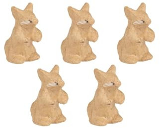 Décopatch AP210C - Set mit 5 Tierfiguren aus Pappmaché, zum Verzieren, 5,3x3x6cm, DIY Aktivität, Kartonbraun, Maus, 1 Set