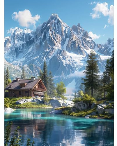 HEIBAGO 5D Diamond Painting Für Erwachsene, Landschaft Rhinestone Embroidery Diamant Painting Set, DIY Full Drill Diamant Malerei Kits Berge Diamond Art Bilder Für Anfänger, Home Dekor 30 * 40cm