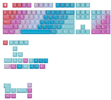 Glorious Gaming Daydream GPBT Gradient Keycaps Set of 135 PBT Keys, MX Compatible, ANSI/ISO Layout, for Mechanical Keyboards in 60%, 65%, 75%, TKL and 100%, US QWERTY