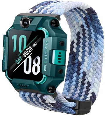 kwmobile Smartwatch Strap Compatible with imoo Watch Phone Z1 / Z7 / Z6 - Nylon Replacement Band - Magnetic Closure - Dark Blue