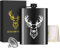 8oz/237ml Flasque de Poche en Acier Inoxydable, Motif de Tête de Cerf Blanc, avec Entonnoir, Carte de Voeux et Boîte Cadeau, Portable Étanche Flasque, pour Camping, Randonnée, Activités de Plein Air