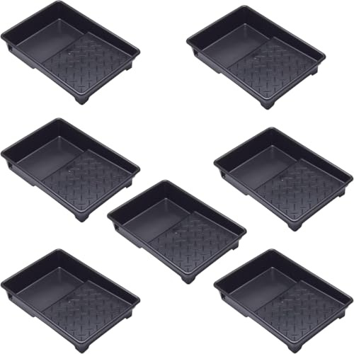 9 Inch Professional Plastic Roller Trays Decorators Painting Paint Tray Pack of 7