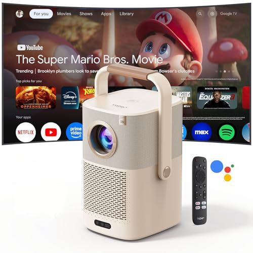 Yaber T2 Plus GTV Projecteur Smart Projecteur avec WiFi 6, Bluetooth, Son JBL Batterie Intégrée, Full HD 1080P, Portable pour Intérieur et Extérieur