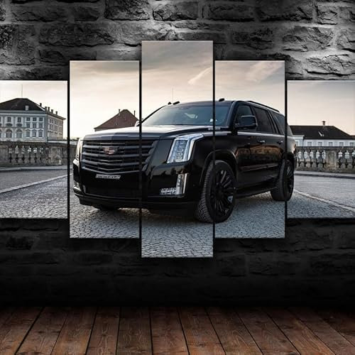 HJDGLP leinwandbild 5 teiliges wanddeko wandbilder schlafzimmer wohnzimmer wallpaper mit rahmen,bilder,poster,Super-Auto-SUV-Rennen,kunstdrucke & skulpturen wandbild xxl kunstdruck 125x60cm