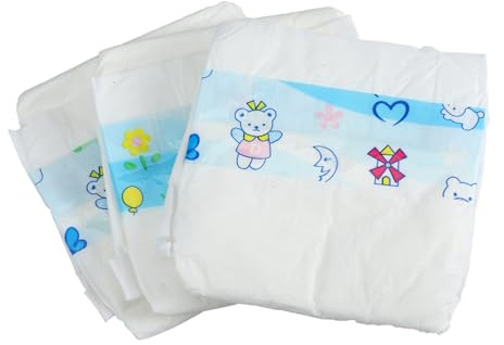 HOODANCOS 3 Stück Puppenwindel Zubehör Windeln Krippe Puppen Babypuppe Dekoration Puppenwindeln Mehrwegwindeln Babywindeln Windelwechselspielzeug Windeln Mädchen Kunststoff