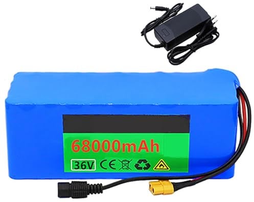 Batterie De Vélo Électrique 36V 68Ah 10S4P Ebike Batterie Haute Puissance Batteries avec Chargeur pour Moteur De Vélo 250W 350W 500W 750W 800W 1000W