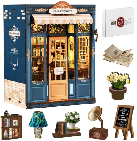 Shrike Book Nook- DIY Miniature House Wooden Puzzle 3D Dollhouse