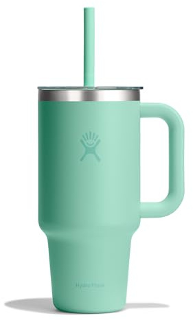 Hydro Flask - Travel Tumbler 946 ml (32 oz) | Transparenter Press-In Strohhalmdeckel – Edelstahl – Doppelte Vakuumisolierung – Spritzfest – Mermaid Green