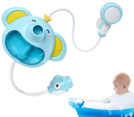 Pommeau de douche - 24 cm - Jouet de bain réglable pour les tout-petits - Pulvérisateur d'eau éléphant robuste - Pour une merveilleuse expérience de bain