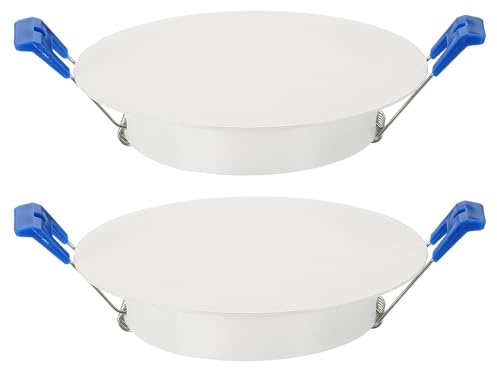 QUARKZMAN 2 Stück 120mm/4.7 Runde Deckenabdeckplatte, Einbauleuchten Loch Lautsprecher Wand Loch Federverriegelung Dekorative Stahlkappen Abdeckung Für 3.5-4.1 Decken, Mattweiß