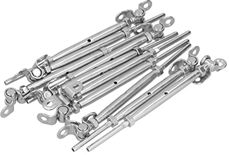 Sahgsa Kit de Garde-corps en Câble en Acier Inoxydable Kit de Quincaillerie à Angle Réglable à Haute Résistance à la Traction pour Rampes D'escalier de Garde-corps à Câble 10x, Extérieur ou
