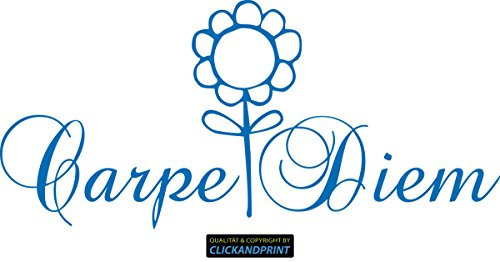 CLICKANDPRINT Aufkleber » Carpe Diem, 40x18,3cm, Azurblau • Wandtattoo/Wandaufkleber/Wandsticker/Wanddeko/Vinyl